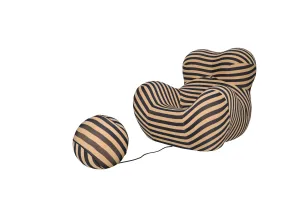 LivinHill Designové křeslo Nua s podnožkou béžové/černé