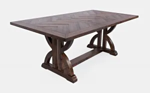 LivinHill Jídelní rozkládací stůl Avola 152/198 cm z masivu tmavě hnědý