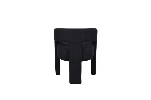 LivinHill Designové čalouněné jídelní křeslo Leith bouclé černé