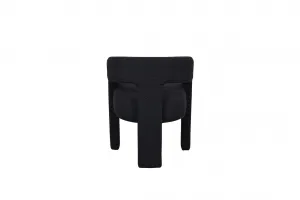 LivinHill Designové čalouněné jídelní křeslo Leith bouclé černé
