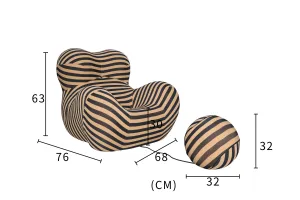 LivinHill Designové křeslo Nua s podnožkou béžové/černé