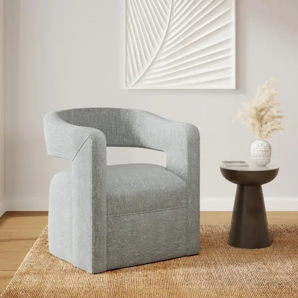 LivinHill Otočné designové křeslo Leith šedé