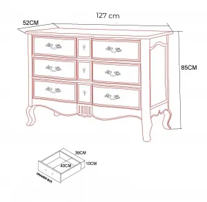 LivinHill Komoda Venezia 127 cm z masivu béžová
