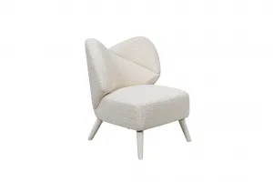 LivinHill Designové křeslo Leith lounge bouclé béžové