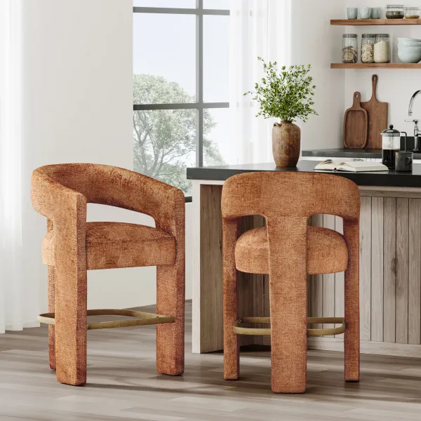 LivinHill Designová barová židle Leith skořicová