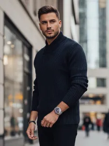 Pánsky vlnený sveter modrý