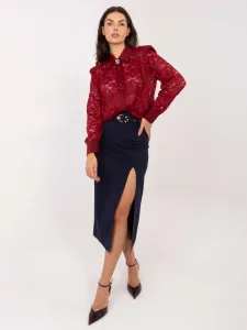 Čipkovaná blúzka v burgundy farbe