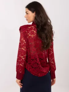 Čipkovaná blúzka v burgundy farbe