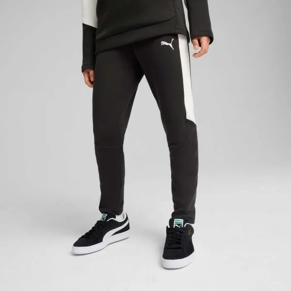 Puma TEAMEVOSTRIPE PANTS JR Detské tepláky, čierna, veľkosť
