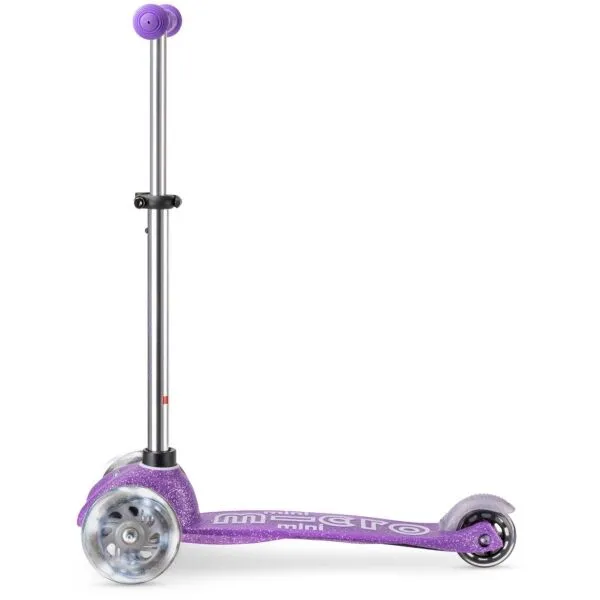 Micro MINI DELUXE GLITTER LED Detská kolobežka, fialová, veľkosť