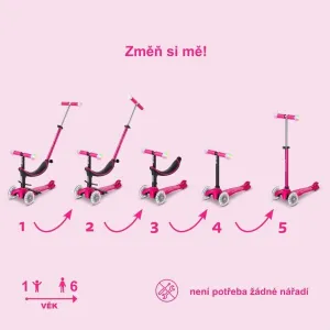 Micro MINI2 GROW DELUXE MAGIC LED Detská kolobežka, ružová, veľkosť