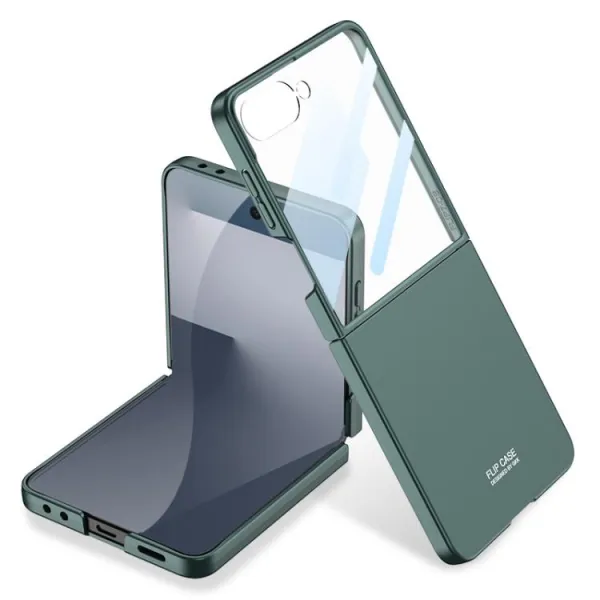 GKK Plastový kryt so sklom pre vonkajší displej Samsung Galaxy Z Flip7 5G zelený