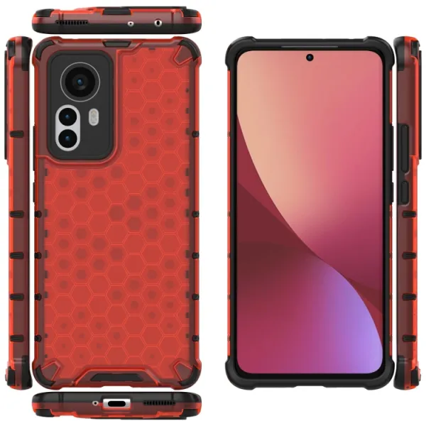 HONEYCOMB Ochranný kryt Xiaomi 12 Pro červený