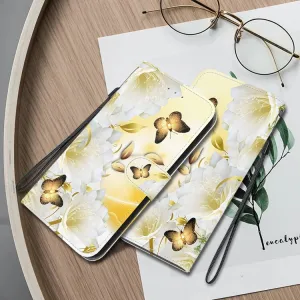 ART Peňaženkový kryt pre Xiaomi Redmi 13 GOLD BUTTERFLY