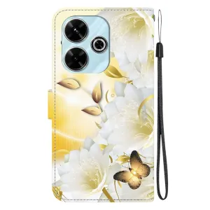 ART Peňaženkový kryt pre Xiaomi Redmi 13 GOLD BUTTERFLY