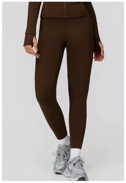 Zateplené hnedé legíny basic Veľkosť: S