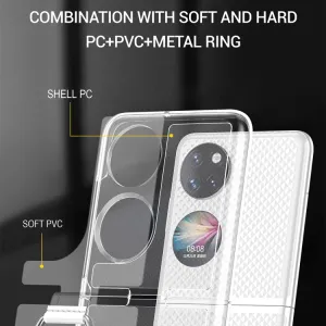 HOOK 2in1 Ochranný obal s držiakom Huawei P50 Pocket šedomodrý