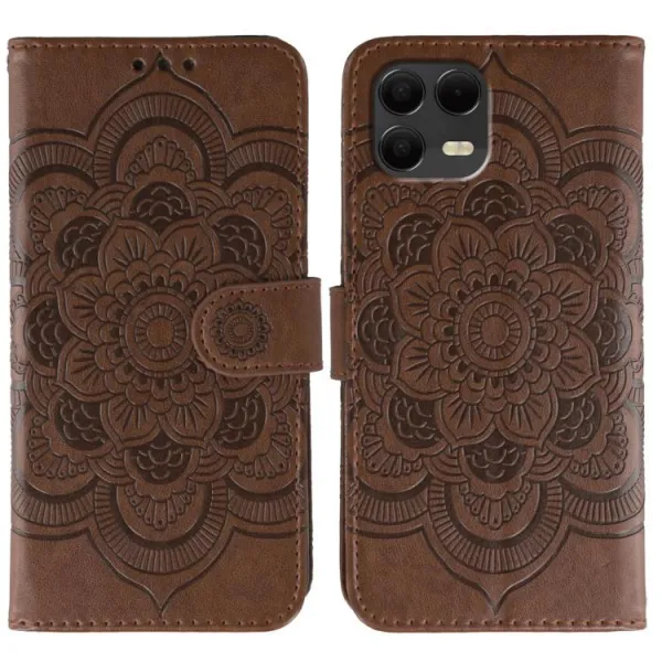 ART MANDALA Peňaženkový obal pre T Phone 3 Pro hnedý