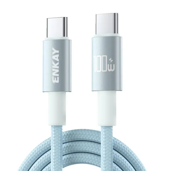 ENKAY PD100 Rýchlonabíjací USB-C kábel 100W 2m modrý