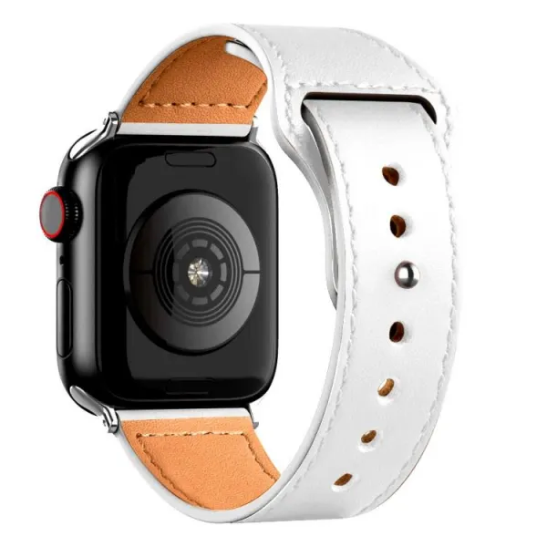 REVERSA Kožený remienok pre Apple Watch 44 / 45 / 46 / 49mm biely
