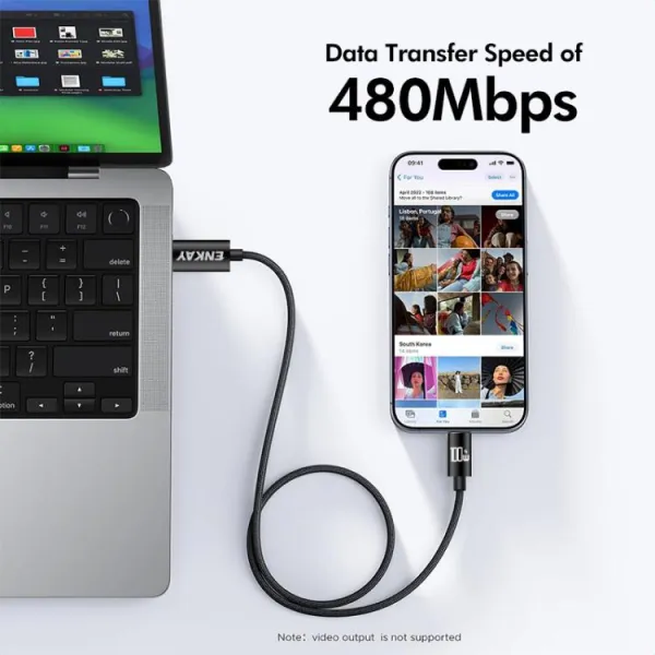 ENKAY PD100 Rýchlonabíjací USB-C kábel 100W 2m modrý