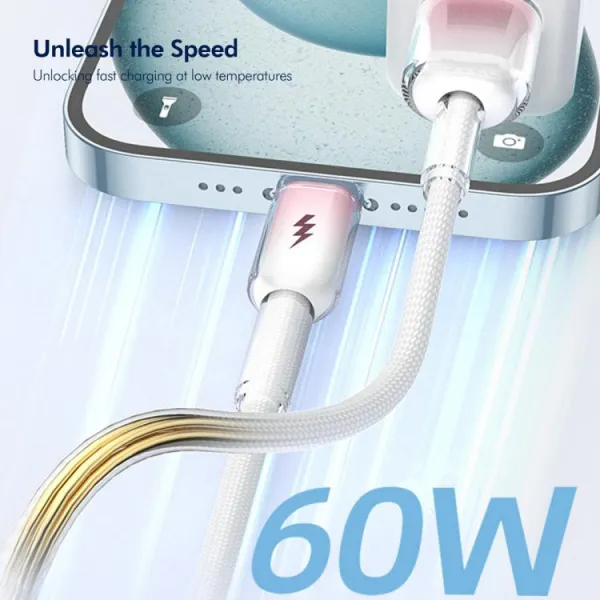 ENKAY GRADIENT 60W Kábel USB / USB Typ-C 1m modrý