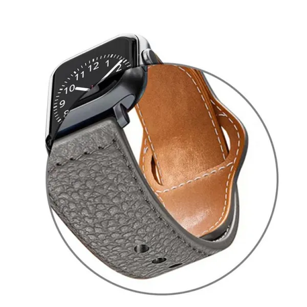 REVERSA Kožený remienok pre Apple Watch 44 / 45 / 46 / 49mm modrý