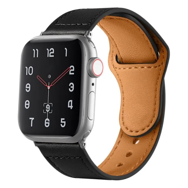 REVERSA Kožený remienok pre Apple Watch 44 / 45 / 46 / 49mm čierny