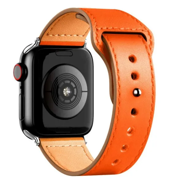 REVERSA Kožený remienok pre Apple Watch 44 / 45 / 46 / 49mm oranžový