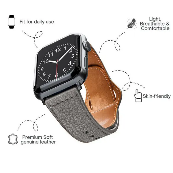 REVERSA Kožený remienok pre Apple Watch 44 / 45 / 46 / 49mm modrý