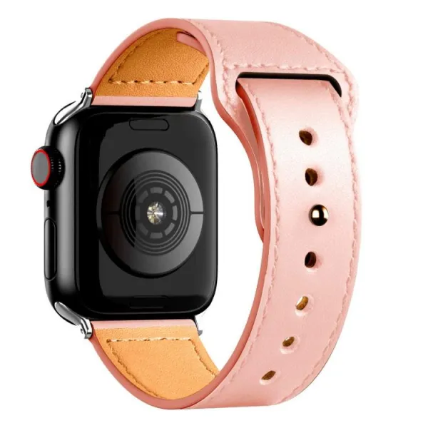 REVERSA Kožený remienok pre Apple Watch 44 / 45 / 46 / 49mm ružový