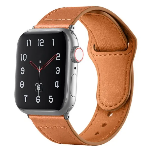 REVERSA Kožený remienok pre Apple Watch 38 / 40 / 41 / Apple Watch 10 / 11 42mm svetlohnedý