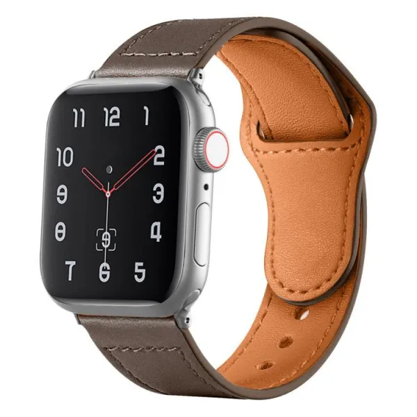 REVERSA Kožený remienok pre Apple Watch 44 / 45 / 46 / 49mm tmavohnedý