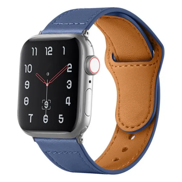 REVERSA Kožený remienok pre Apple Watch 44 / 45 / 46 / 49mm modrý