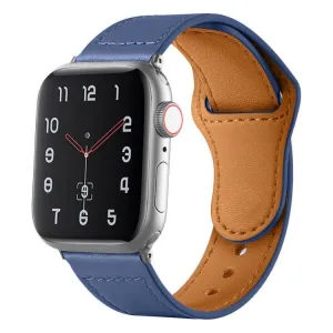 REVERSA Kožený remienok pre Apple Watch 44 / 45 / 46 / 49mm modrý