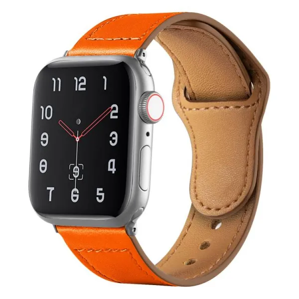 REVERSA Kožený remienok pre Apple Watch 44 / 45 / 46 / 49mm oranžový