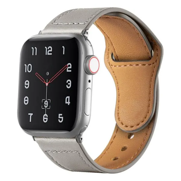 REVERSA Kožený remienok pre Apple Watch 44 / 45 / 46 / 49mm svetlošedý
