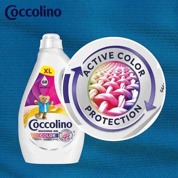 Coccolino Farebné oblečenie tekutý prací prípravok 68 praní 2,72 l