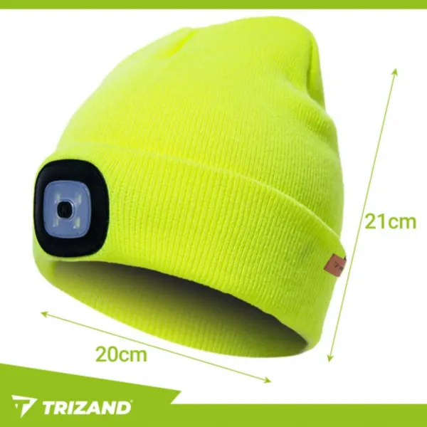 Trizand Čiapka s integrovanou čelovkou neónová | nabíjanie cez USB