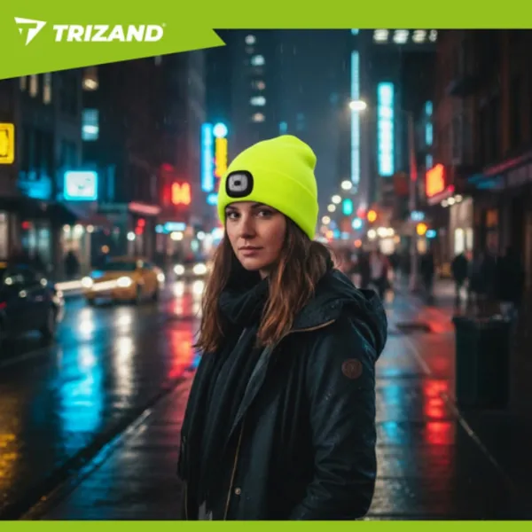 Trizand Čiapka s integrovanou čelovkou neónová | nabíjanie cez USB