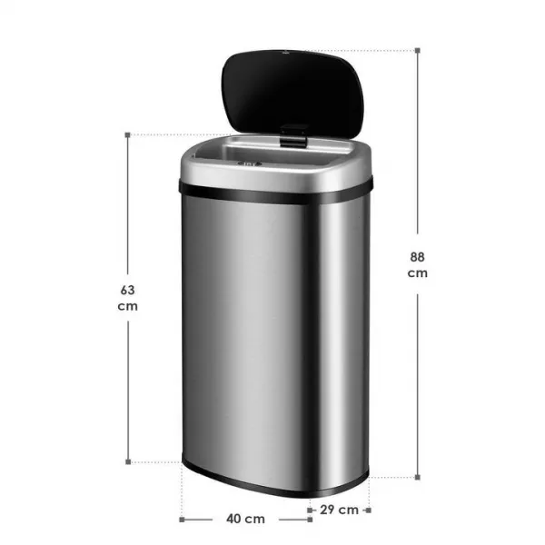 Automatický odpadkový kôš 50 l s pohybovým senzorom, nerez