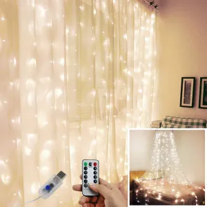 Ekspand Svetelný záves 300LED vianočné svetielka 3x3m girlanda na okno teplá biela