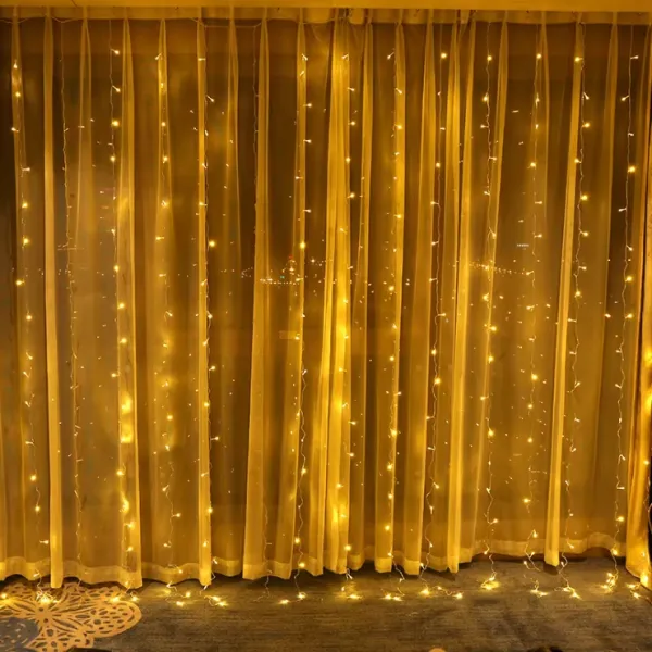 Ekspand Svetelný záves 300LED vianočné svetielka 3x3m girlanda na okno teplá biela