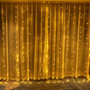 Ekspand Svetelný záves 300LED vianočné svetielka 3x3m girlanda na okno teplá biela