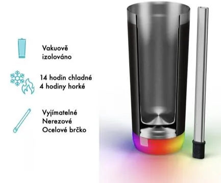 HidrateSpark Pro Tumbler – Chytrá termoska, 592 ml, čierna HI-SS20TB-02G
