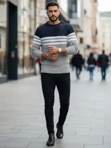 Pánsky pruhovaný sveter Dstreet