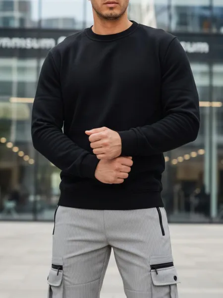 Pánska čierna basic mikina Dstreet