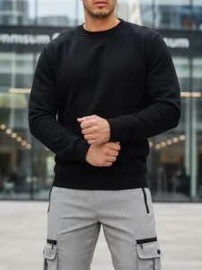 Pánska čierna basic mikina Dstreet