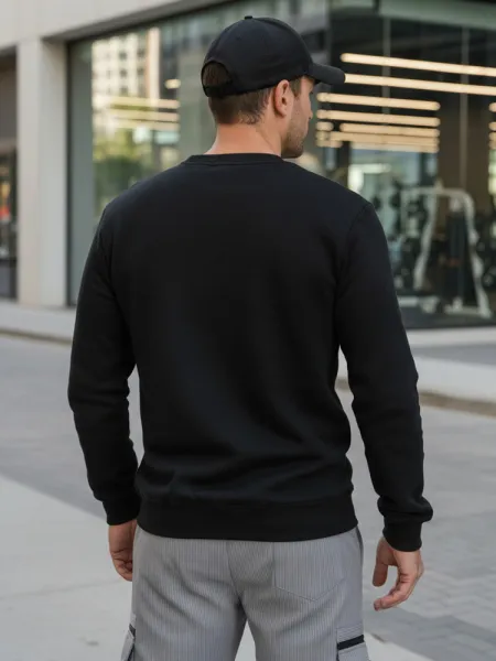 Pánska čierna basic mikina Dstreet