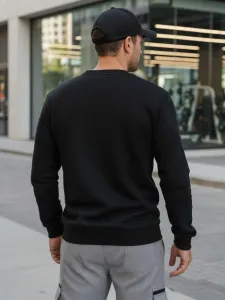 Pánska čierna basic mikina Dstreet